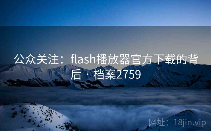 公众关注：flash播放器官方下载的背后 · 档案2759